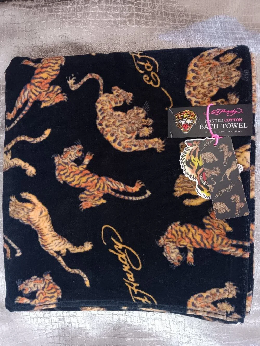 Ed Hardy Tiger Printed Cotton Bath Towel